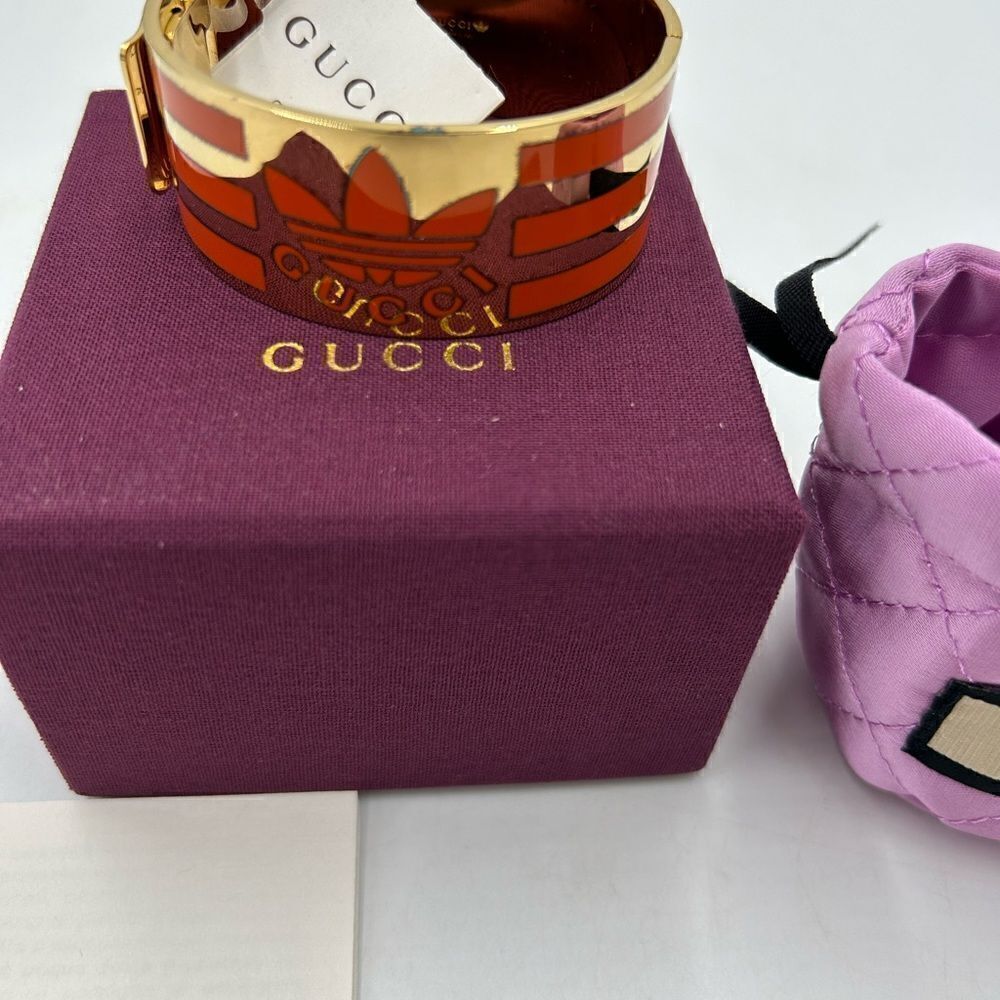 Women’s Gucci X Adidas gold/orange cuff bracelet made in Italy